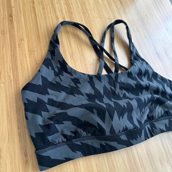 lululemon Energy Bra Medium Support B-D Cups Black/Grey Size 10 EUC - Picture 7 of 13